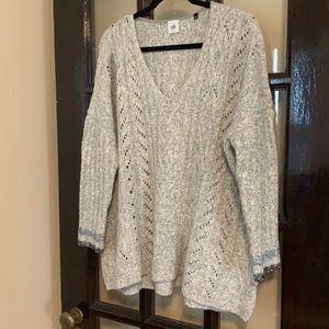cabi gray Fog Horizon v-neck sweater ~ small, EUC